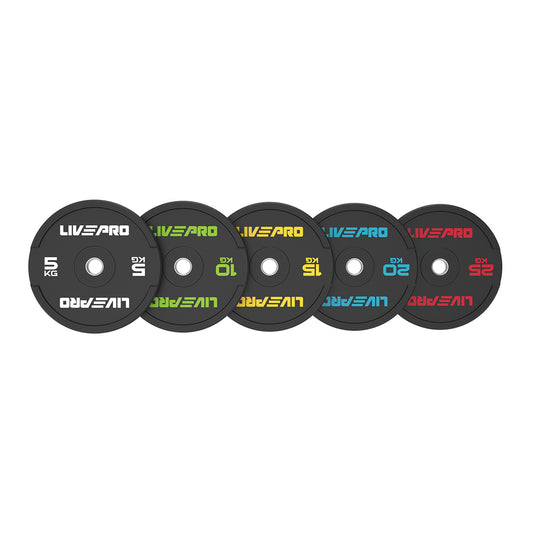 LIVE PRO Elite Black Rubber Bumper Plate
