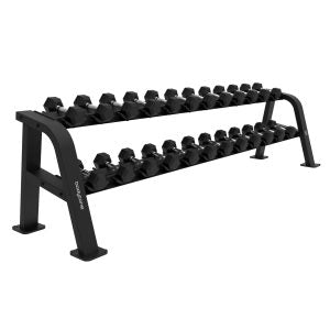 BODYTONE FR 12 Pair Dumbbell Rack 2 Tier Black - Devine Fitness Equipment