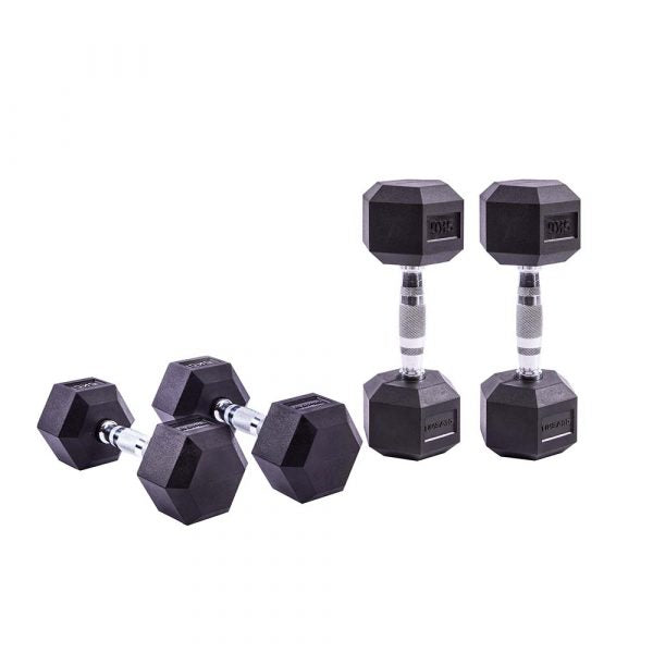 LIVE PRO Hexagonal Rubber Dumbbell