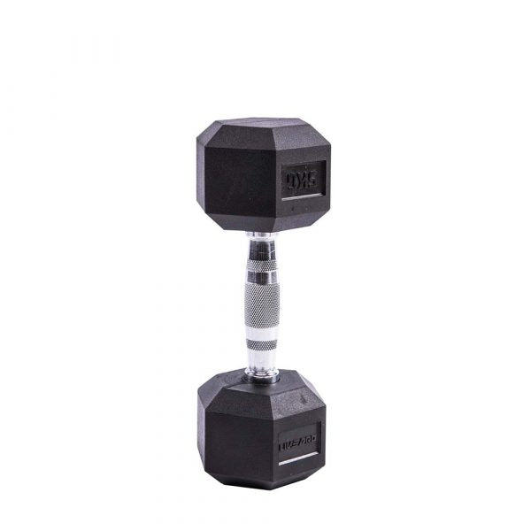 LIVE PRO Hexagonal Rubber Dumbbell