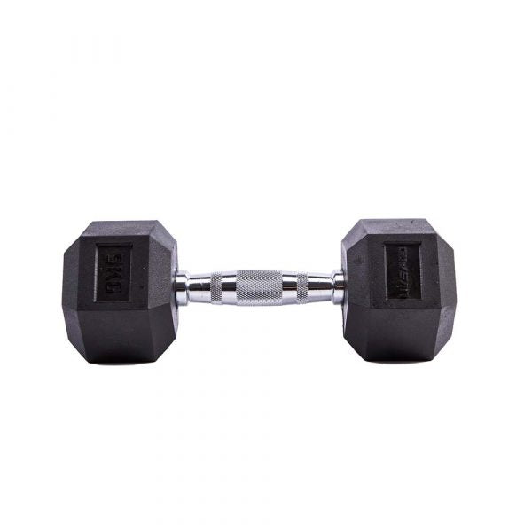 LIVE PRO Hexagonal Rubber Dumbbell