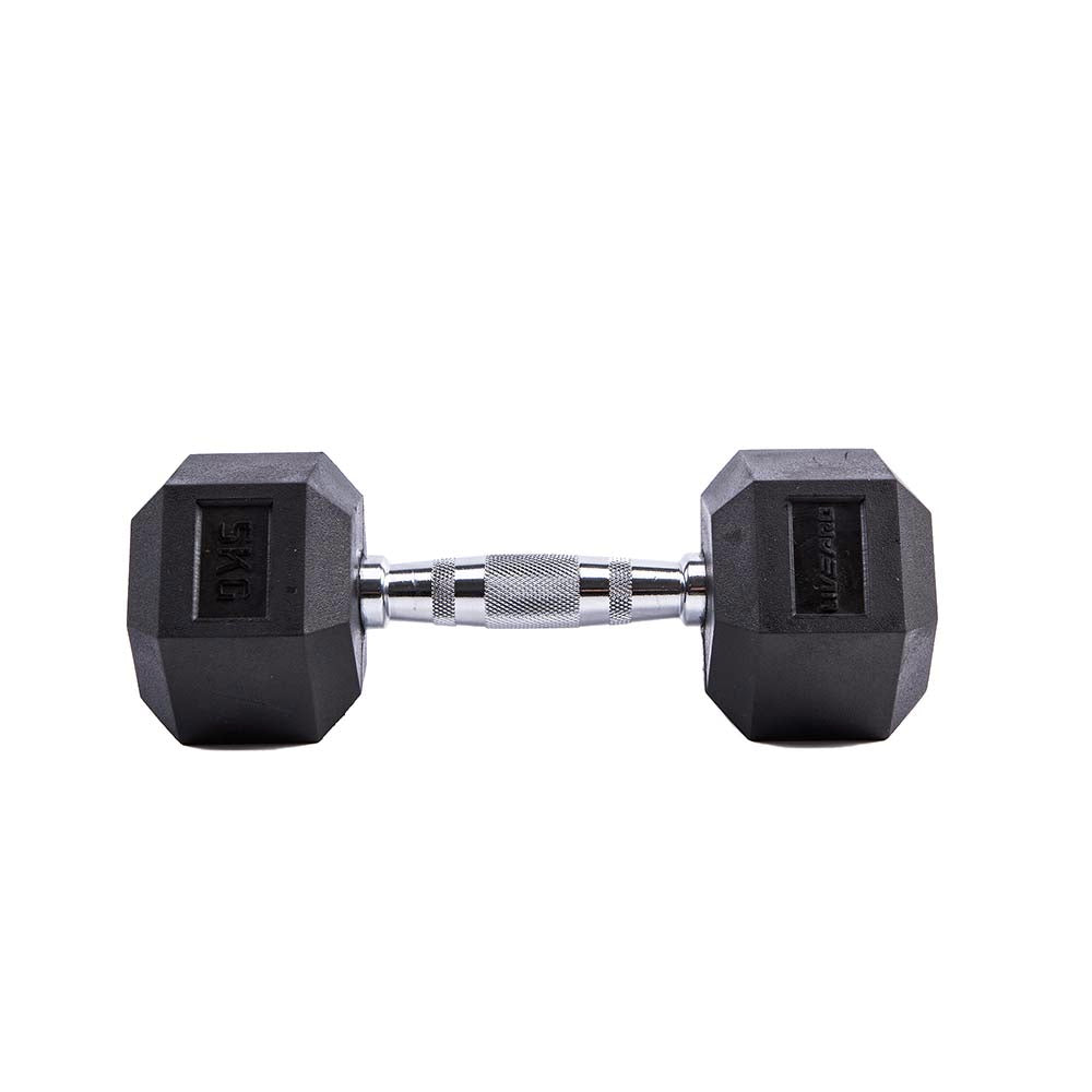 LIVE PRO Hexagonal Rubber Dumbbell Pair