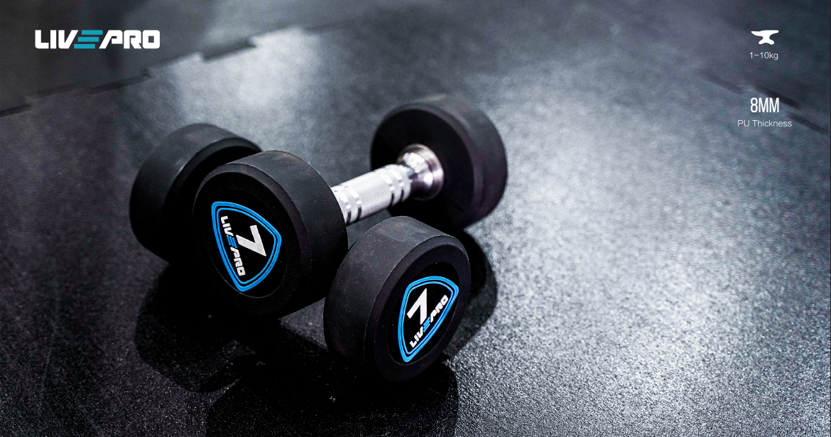 Live Pro Urethane  Studio Dumbbells Set 1- 10kg 10 pairs - Devine Fitness Equipment
