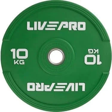 Live Pro Elite Coloured Bumper Plate 10kg single LP8332 - Devine Fitness Equipment