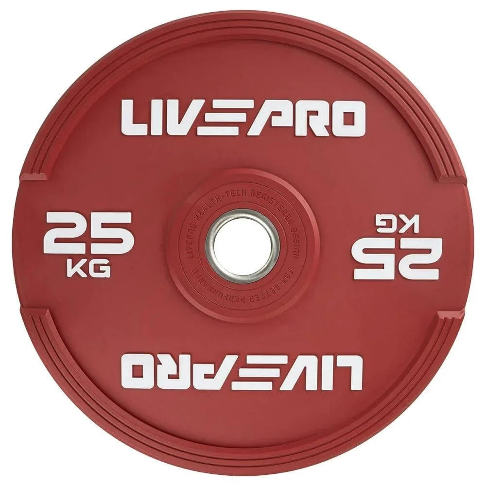 Live Pro Elite Coloured Bumper Plate 25kg single LP8332 - Devine Fitness Equipment