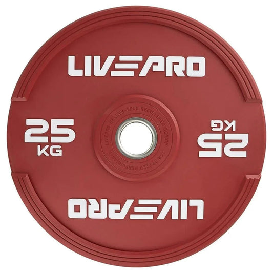 Live Pro Elite Coloured Bumper Plate 25kg single LP8332 - Devine Fitness Equipment