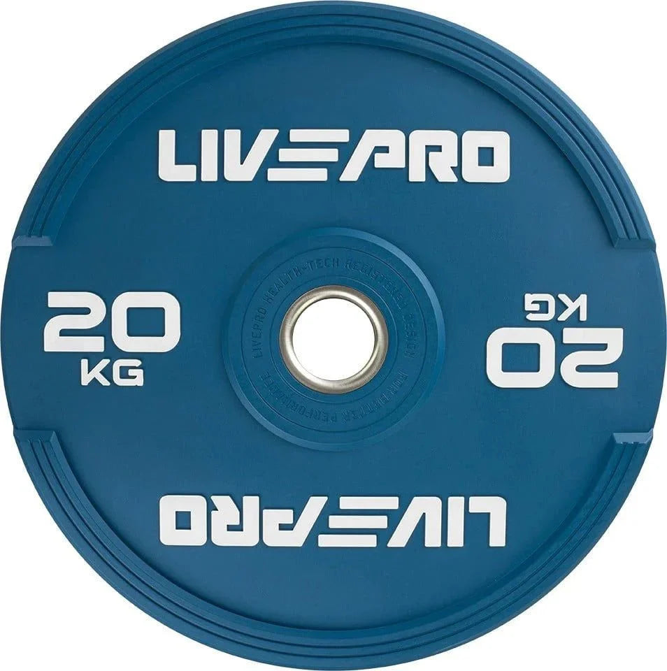 Live Pro Elite Coloured Bumper Plate 20kg Single LP8332 - Devine Fitness Equipment