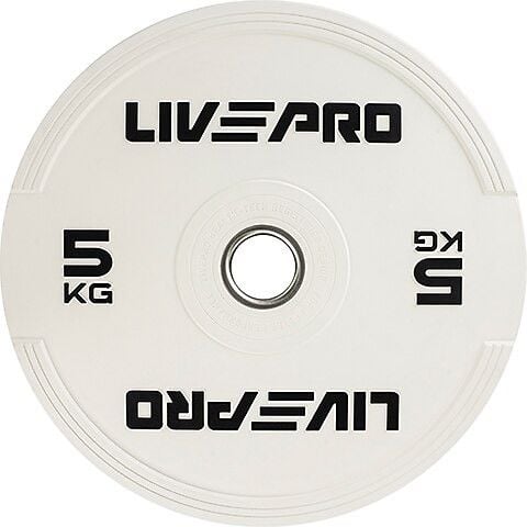 Live Pro Elite Coloured Bumper Plate 5kg single LP8332 - Devine Fitness Equipment